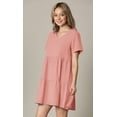 thumbnail image 2 of MBJ WDR2354 Women Short Sleeve Tunic Dress V Neck Casual Loose Flowy Swing Shift Dresses XXL PINK, 2 of 6