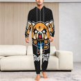thumbnail image 6 of Aggretsuko Unisex Onesie Pajamas Zipper Jumpsuit Hooded One Piece Sleepwear for Family Mens Womens, 6 of 8