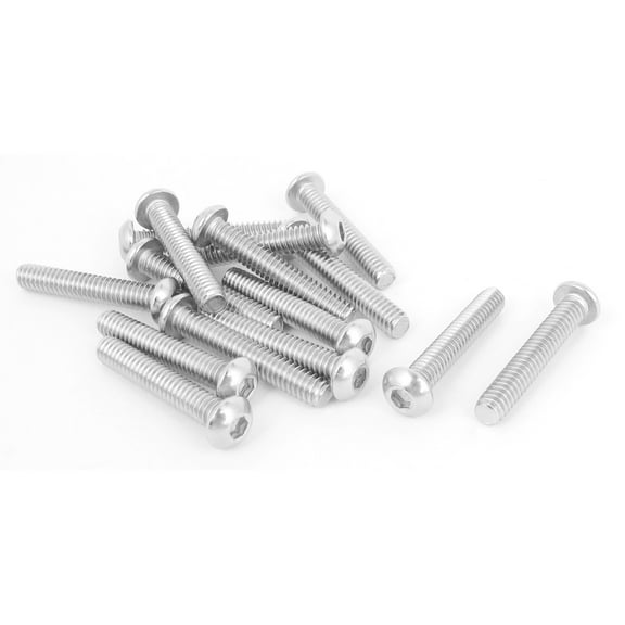 Uxcell 1/4"-20x1-1/2" Stainless Steel Hex Socket Button Head Bolts Screws (15-pack)