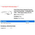 thumbnail image 2 of From Pump Power Steering Pressure Line Hose Assembly - Compatible with 1994 - 1996 Toyota Camry 3.0L V6 1995, 2 of 2
