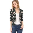 thumbnail image 2 of INSPIRE CHIC Women's Allover Long Sleeve Notched Lapel Open Front Blazer, 2 of 6