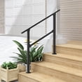 thumbnail image 6 of Dbuoem 3 Step Hand Rails for Outdoor Steps,Adjustable 40" x 36" Stair Railing Kit Fits 1 to 3 Steps,Black Stair Handrail for Concrete Steps,Porch Steps, 6 of 7