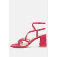 thumbnail image 4 of FIORELLA Fuchsia Strappy Block Heel Sandals, 4 of 8