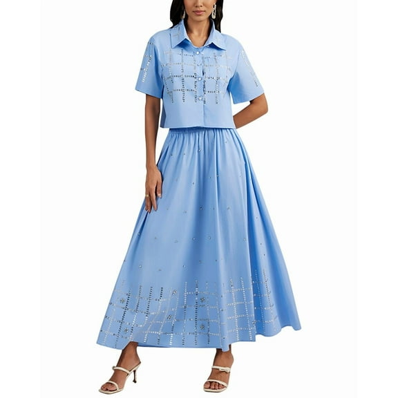 ELAINE womens  2pc Shirt & Skirt Set, 4