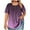 Purple(Type 49), variant on Otvok Spring Summer Plus Size Tops for Women Short Sleeve Round Neck Button Up Pleated T-shirt