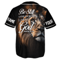 thumbnail image 3 of Lotusprinthandmade Personalized Lion of Judah Be Still and Know That I am God Unisex Baseball Jersey XS-5XL Multicolor (5XL), 3 of 3
