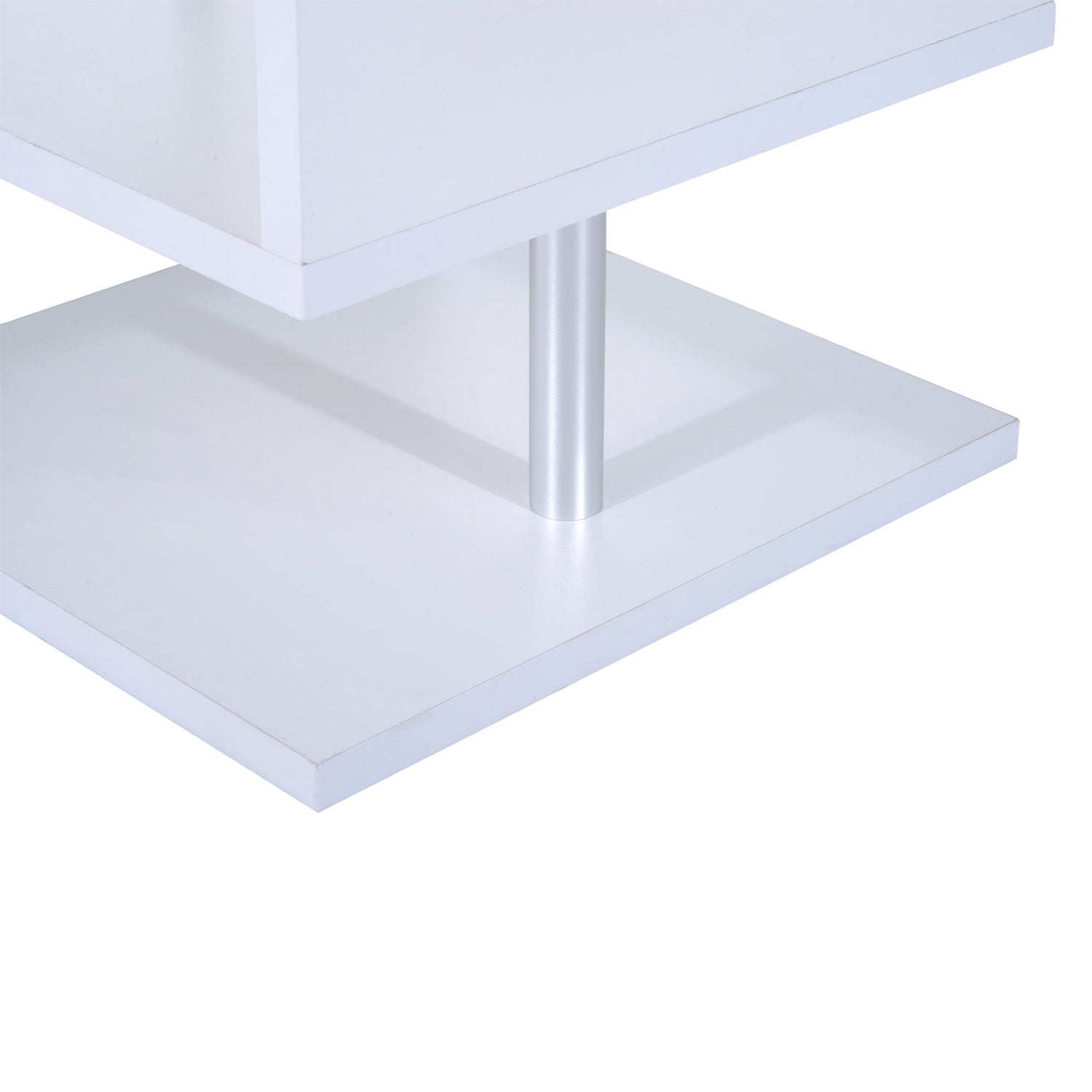 HomCom 20" Modern Designer S-Shaped Multi Level Accent End Table Shelf - White