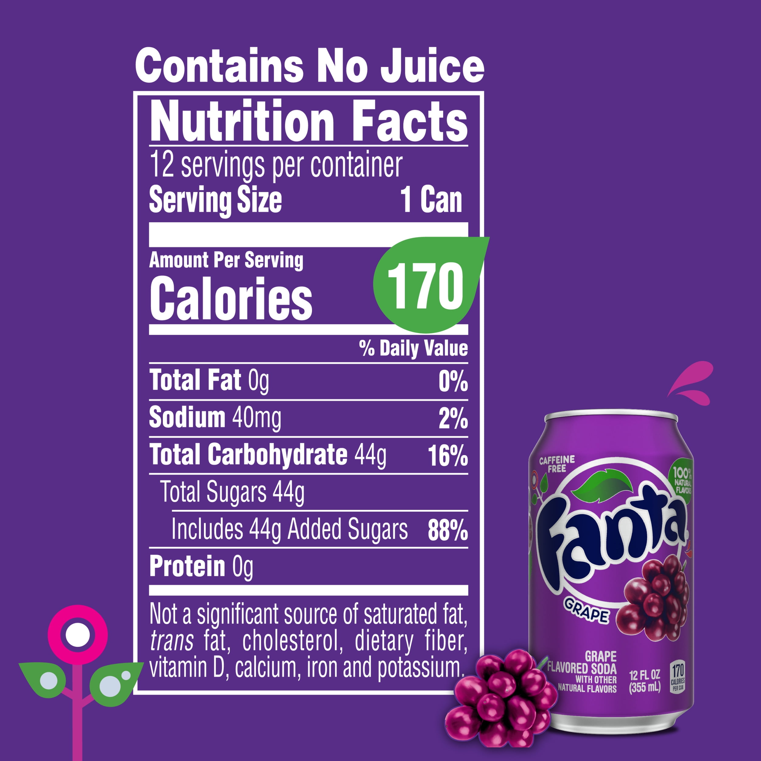 Buy Fanta Grape Soda Fruit Flavored Soft Drink, 12 fl oz, 12 Pack