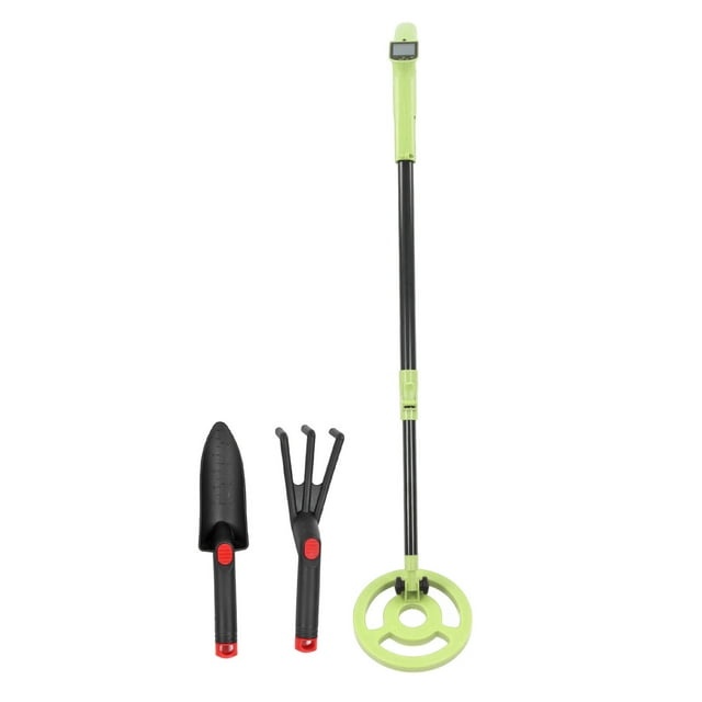 Metal Detector, Battery Powered Present High Accuracy Better Learning Pinpointer for Children Red Detector,Green Detector,Red Detector Rake Shovel,Green Detector Rake Shovel