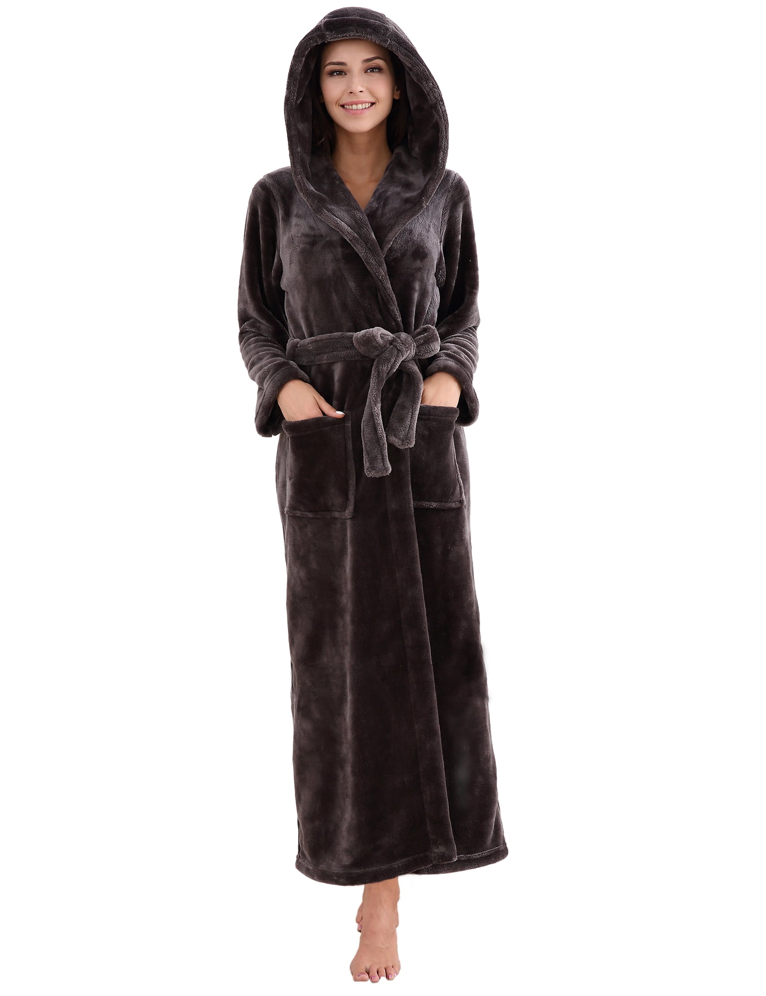 Richie House Women's Fleece Robe with Hood RHWN2233 - Walmart.com