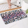 thumbnail image 4 of Pink and Blue Of Leopard Print Bathroom Rugs Mat,Non Slip Microfiber Bathroom Rug,Rubber Backing,Soft Bathroom Mats for Bathroom Floor,Tub and Shower,17x30in(43x75cm), 4 of 5
