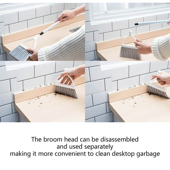 Specollect Stainless Upgrade Broom and Dustpan Set, Large Size and with Long Handle, Upright,Ideal for Indoor Outdoor Garage Kitchen Room Office Lobby Use