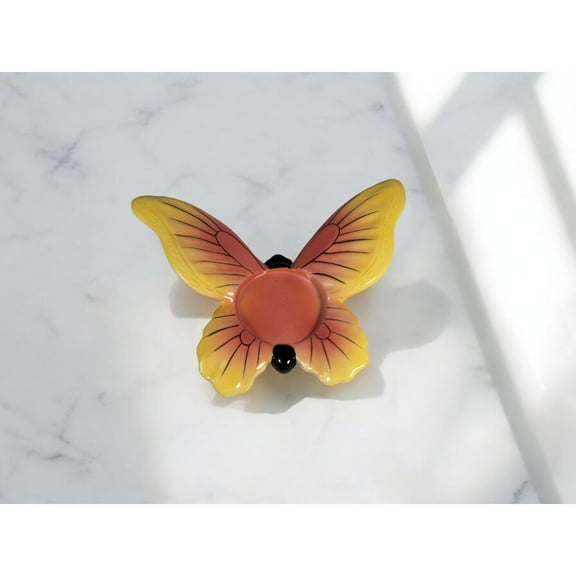 Ceramic Orange Butterfly Tealight Candle Holder, Home Decor, Bathroom Decor, Gift for Her, Gift for Mom