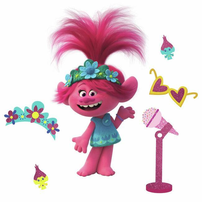DreamWorks Trolls World Tour Poppy Giant Wall Decal with Glitter - image 4 of 8