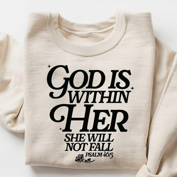 ANUNSHIRT Bible Verse Shirt, God Is Within Her She Will Not Fall Shirt, Women's Religious Shirt, Christian Gifts for Mothers, Mom Gift Unisex S-5XL Hot Trending Shirt, Vintage Birthday Gift