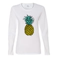 thumbnail image 2 of Wild Bobby, Trendy Tropical Pineapple, Fashion, Women Graphic Long Sleeve Tee, White, Small, 2 of 4