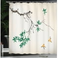 thumbnail image 3 of Ambesonne Japanese Shower Curtain, Coral Hues Cherry Blossoms, 69"Wx70"L, Jade Green, 3 of 4