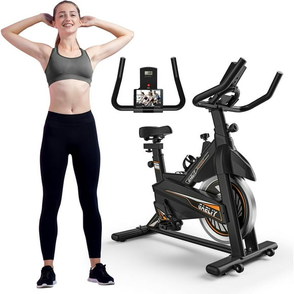 Toytexx Indoor Cycling Exercise Bike with 330 lb Capacity, Quiet Belt Drive, Adjustable Seat and Handlebars, Manual Resistance for Home Cardio Training (Random Style))