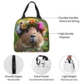 thumbnail image 4 of Fotbe Flower Crown Guinea Pig Bolsa Térmica con Estampado y Forro de Aluminio Grueso Bolsa de Almuerzo con Bolsillo Frontal para Hombres y Mujeres, Ideal para Trabajo, Escuela, 4 of 8