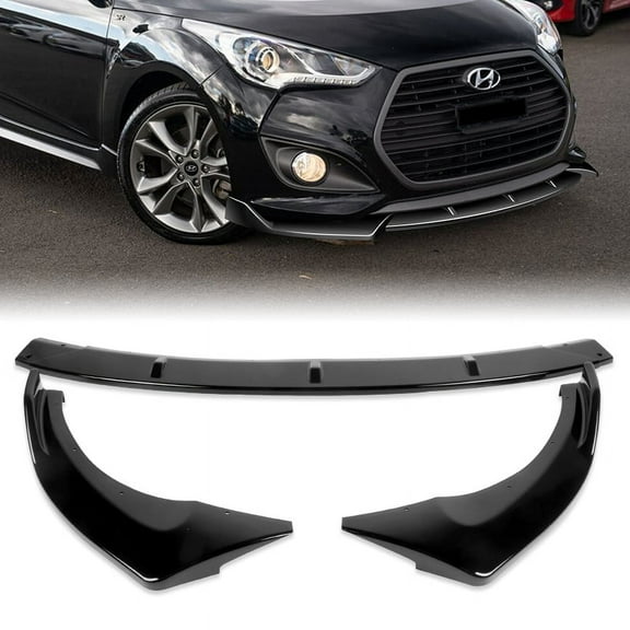 For 2013-2017 Hyundai Veloster Turbo Painted Black Front Bumper Body Spoiler Lip