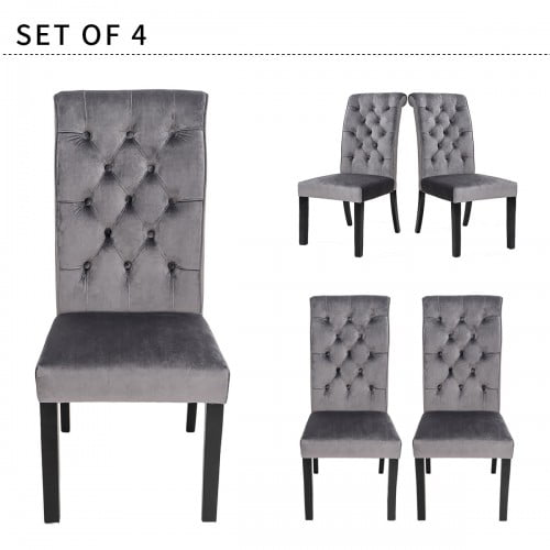 2 4 6 Pcs Upholstery Fabric Dining, Nailhead Dining Chairs Set Of 4 Black
