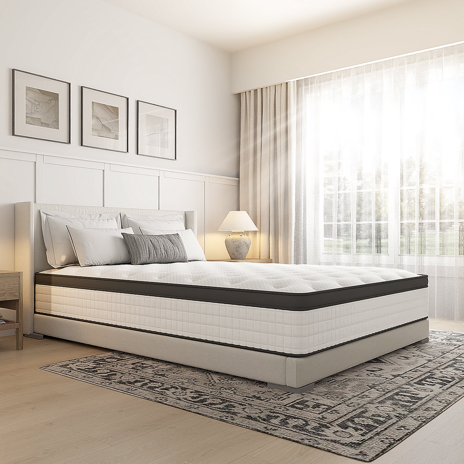 Evitormill 12" Full Size Hybrid Spring Boxed Mattress - Medium Firm Memory Foam