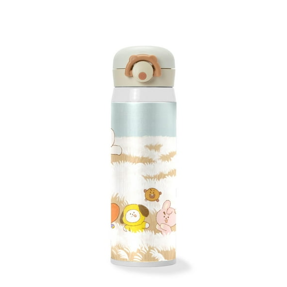 Insulated Water Bottle for School Kids Stainless Steel Water Bottles Teen Flask Water Bottles Office Sport Cute Vacuum Cup Lock-Lid 17oz