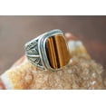 thumbnail image 4 of Roarsilver Sterling Silver Ring, Tiger Eye Stone, Handmade 925k Silver, Gift For Him and Her | 6.5, 4 of 6