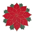 thumbnail image 1 of Mantel Individual navideño mayimx con bordado de flores Rojo 40cm, 1 of 9