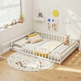 thumbnail image 2 of Costway Full Size Floor Bed with Full Length Safety Guardrails & Door for Boys, Girls White, 2 of 10