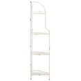 thumbnail image 4 of SAFAVIEH Abarrane Outdoor Wrought Iron 4 Tier Corner Shelf, Antique White, 4 of 11