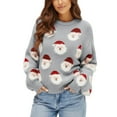 thumbnail image 3 of Winter Sweaters for Women Casual For Long Sleeve Pullover Cute Fuzzy Santa Pattern Crew Neck Loose Sweaters Features: Ugly Christmas Sweaters, 3 of 9