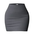 thumbnail image 3 of Women's Sexy Mini Skirt High Waist Stretchy Bodycon Skirts Ribbed Solid Short Skirt, 3 of 3