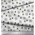 thumbnail image 2 of Soimoi White Moss Georgette Fabric Web & Spider Insects Fabric Prints By Yard 42 Inch Wide, 2 of 3