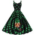 thumbnail image 4 of Patrick's Day Fashion Mujer sin mangas con cuello en V Impreso Ladies Slim Mini Camis Dress Pompotops ghjkhdj6721, 4 of 7