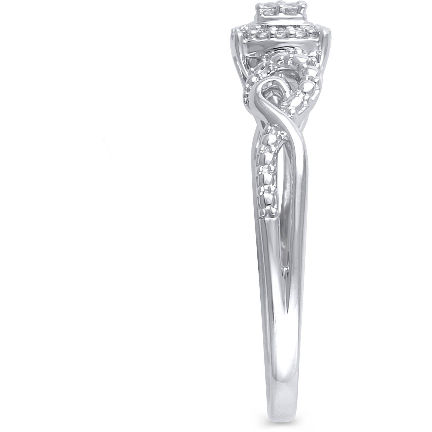 1/10 Carat T.W. Diamond Sterling Silver Engagement Ring