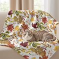 thumbnail image 2 of Fall Leaf Throw Blanket 80 X 60 Inch Maple Leaves Autumn Thanksgiving Blanket Harvest Seasonal Themed Soft Lightweight Home Office Flannel Blankets for Couch Sofa Bed Living Room Decor, 2 of 8