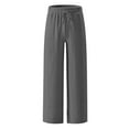 thumbnail image 4 of KyCheLot Men's Loose Casual Pants with Pockets Soft Drawstring Elastic Mid Waist Straight Leg Comfy Trousers, 4 of 7