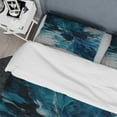 thumbnail image 4 of Designart "Aqueous Whimsy in Teal and Black I" Abstract Bedding Covert Set - Modern Teal Transitional Bed Set With 2 Shams, 4 of 6