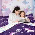 thumbnail image 6 of Manfei Cute Cartoon Unicron 7-Piece Twin Bedding Sets,Planet Stars Print Bedding Comforter Set,Purple White Pink Sheet Sets For Girls,Luxury Bedroom Decor Reversible, 6 of 8