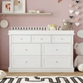 thumbnail image 4 of Oxylife Baby Dresser with Changing Table Top for Nursery with 7 Storage Drawers for Kids Bedroom,White, 4 of 8