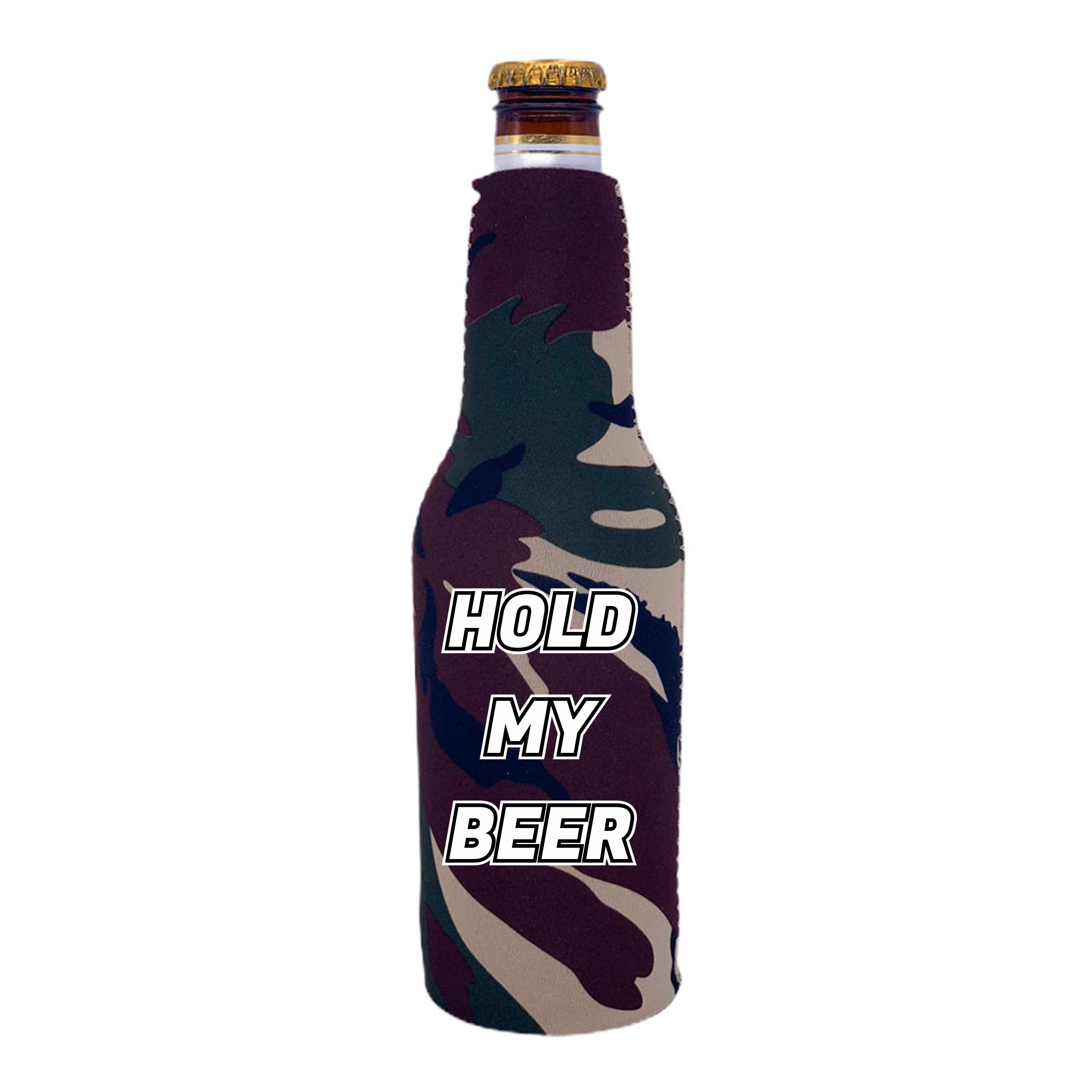 Hold My Beer Bottle Coolie (Camo)