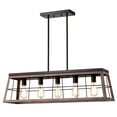 thumbnail image 4 of RADIANCE goods Industrial 5 Light Ancient Wood Island Pendant Ceiling Fixture 35" Wide, 4 of 12
