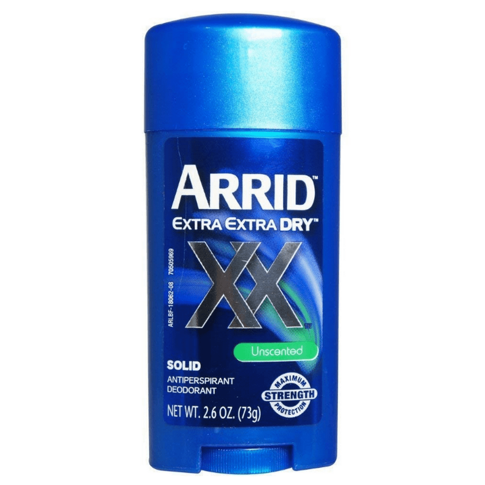 Arrid XX Extra Extra Dry Solid Antiperspirant Deodorant, Unscented, 2.6
