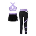 thumbnail image 6 of iiniim Girla Dance Outfits Crop Top with Shorts Leggings 3 Pieces Outfits for Gymnastics Yoga Dancing Lavender 16, 6 of 6