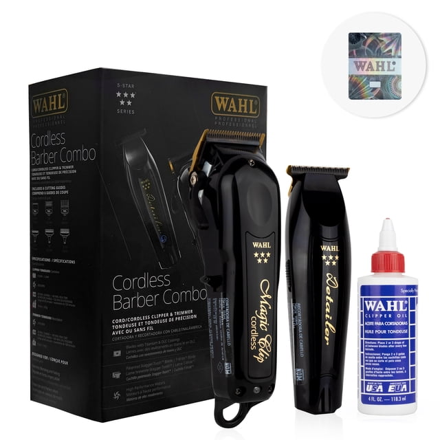 WAHL® COMBO MAGIC CLIP CORDLESS + DETAILER LI PROFESIONAL + ACEITE 3310