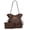 Coffee, variant on Wrangler Tote Bag for Women 2PCS Purses and Handbags Drawstring Shoulder Bag with Chain Straps, Black