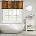 thumbnail image 5 of Rustic Wooden Barn Door Valance Curtain Farmhouse Vintage Rod Pocket Valance Window Treatments 1 Panel Short Curtains for Kitchen Living Room Bathroom Decor 54 x 18 in, 5 of 6