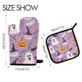 thumbnail image 2 of Yayeee Oven Mitts and Pot Holder Set of 2 Heat Resistant Kitchen Gloves Baking Hot Pad, Purple Cute Halloween, 2 of 5