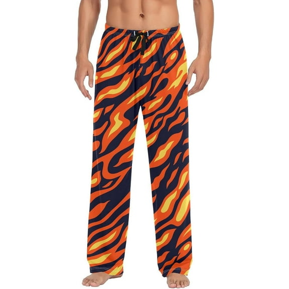 Top-kevin Men's Pajama Pants Super Soft Fire Flame Sleep Lounge Pants Pjs Bottoms with Pockets